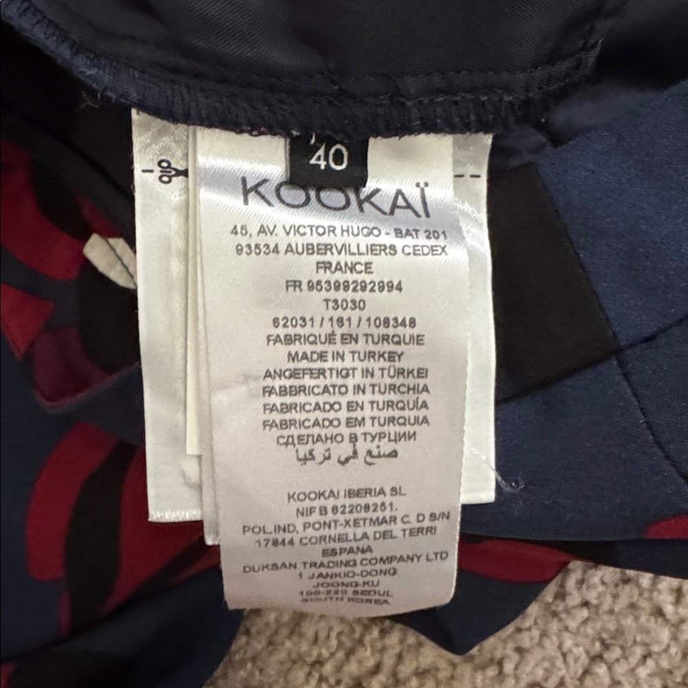 Kookai Navy and Red Floral Trousers - Picture 4 of 5